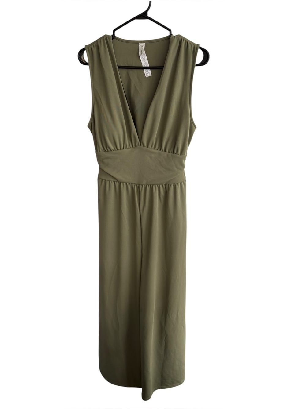 Halara VNeck Wide Leg Green Jumpsuit Sz Large - Picture 3 of 13